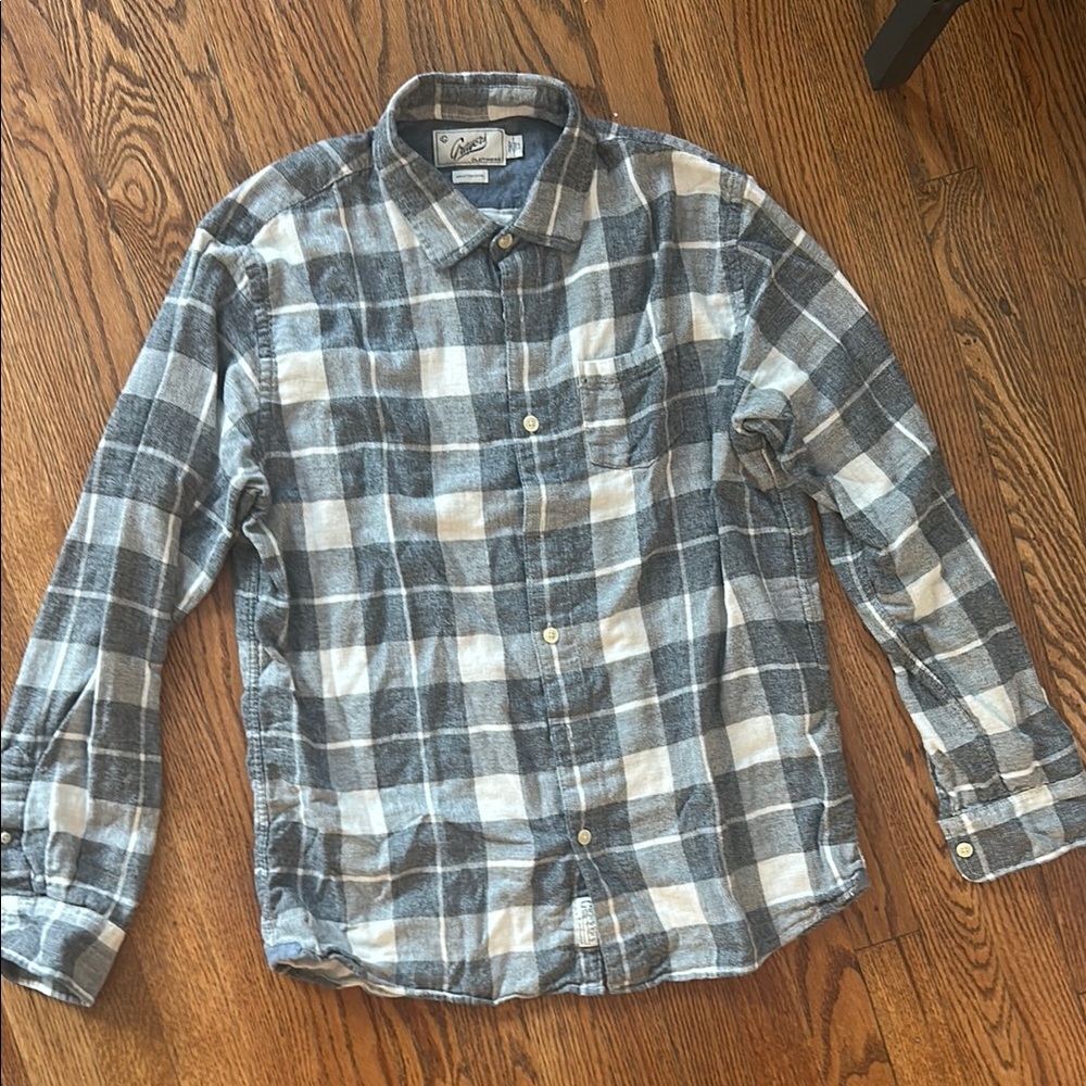 Grayers Gray and White Casual Button Down Shirt